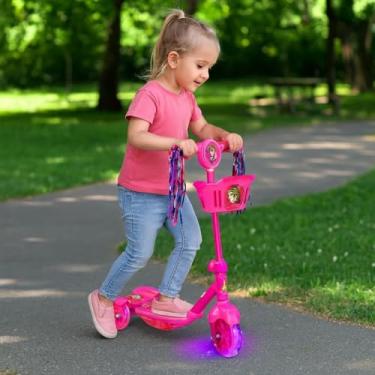 Imagem de Patinete Infantil com 3 Rodas, Dobrável, com Luzes e Som, Rosa