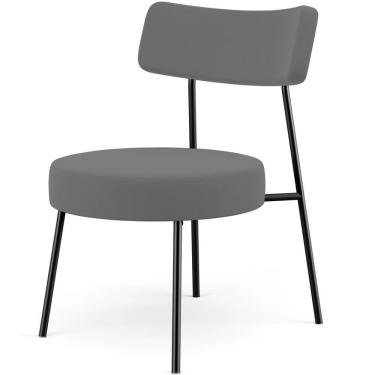 Imagem de Poltrona Decorativa Base Fixa Londres L02 Suede Cinza - Lyam