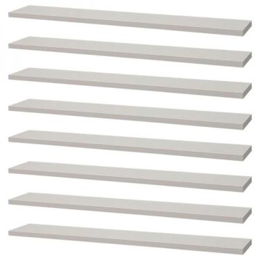 Imagem de Kit 8 Prateleiras Branca Suporte Mercado das Prateleiras