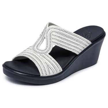 Imagem de Skechers Sandália feminina Rumble on-Shining Night Wedge, Branco, 40