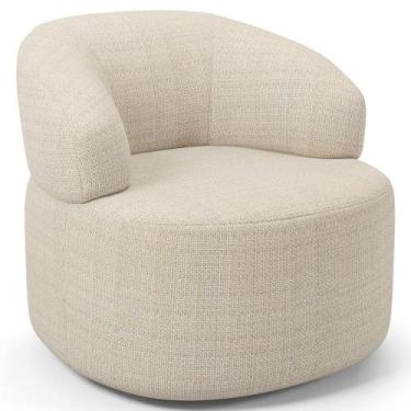 Imagem de Poltrona Giratória Orgânica Para Sala De Estar Living Helena L02 Linho