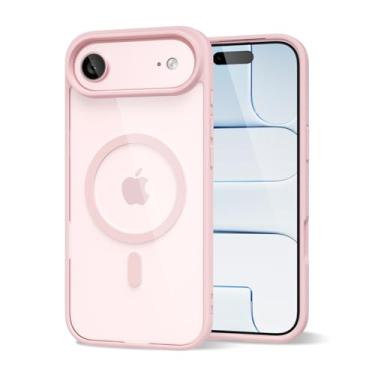 Imagem de oakxco Capa magnética transparente para iPhone 17 Air compatível com Magsafe, linda fina transparente anti-amarelo acrílico, plástico rígido Hybird e borracha de silicone feminina Mag Safe Case para