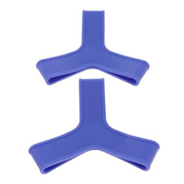 Imagem de Luzhengyang Protetores de nadadeiras de mergulho - Tiras de silicone para snorkeling, natação, mergulho - Deslizamento de barbatana - Confortável e elástico - 2 peças incluídas - Azul, P