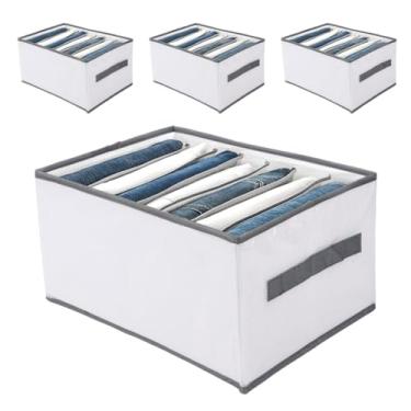 Imagem de Organizadores de roupas de gaveta de 7 peças, capacidade de 18 L, para jeans, camisetas, saias, meias