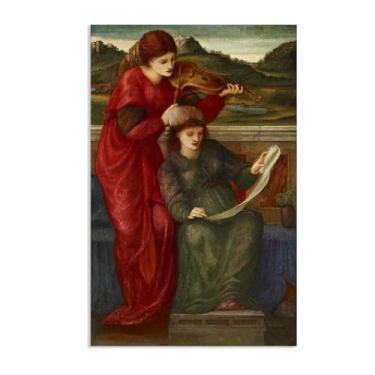 Imagem de Edward Burne Jones Impressões de arte pintura musical em tela famosa arte de parede Edward Burne Jones decoração de parede para quarto sala de estar banheiro 30 x 50 cm (12 x 20 polegadas) sem moldura