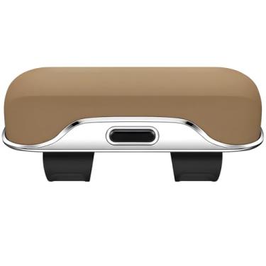 Imagem de Suporte de viseira de carro, organizador de óculos de sol, bege, estojo de óculos de armazenamento seguro, operação com uma mão, acessório de interior de veículo de ajuste universal clássico