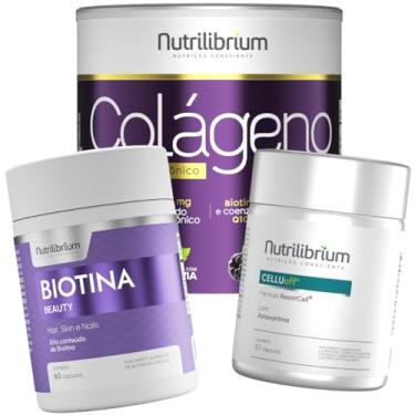 Imagem de Colágeno Verisol Hialuron 200g + Celluoff 30 Caps + Biotina 30 Caps Nutrilibrium (Frutas Vermelhas)