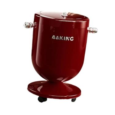 Imagem de Bothyi Lixeira com tampa, lixeira móvel com rodas, decorativa de 15 litros para sala de estar, banheiro de trailer, Vermelho