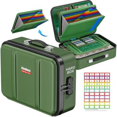 Imagem de Caixa de documentos à prova de fogo, estojo rígido organizador de documentos à prova de fogo com fechadura, cofre resistente à água para documentos importantes, certificados e passaportes para laptop