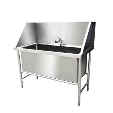 Imagem de Estação de banho para cães de estimação, banheira profissional de aço inoxidável, pia de lavagem para casa, banheira de cuidados com cães (100 cm/39,3 pol, profundidade: 40 cm/15,7 pol.)