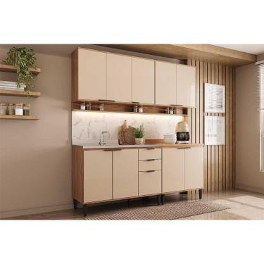 Imagem de Cozinha Modulada Completa Alpha 4 Peças (2aéreos+2balcões) C4p175 Freijo-off White - Carraro