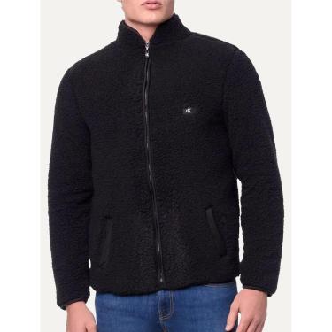 Imagem de Blusa Calvin Klein Jeans Masculina Sherpa CK Logo Preta-Masculino