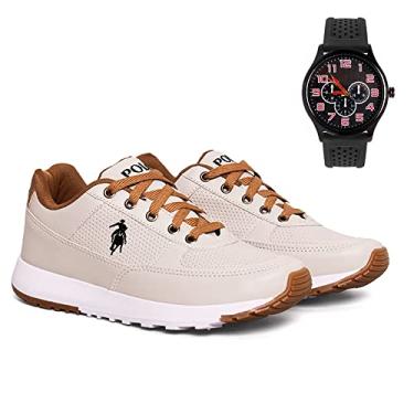 Imagem de Tenis Masculino Sapatenis da Polo Elite casual cadarço sapato + relogio
