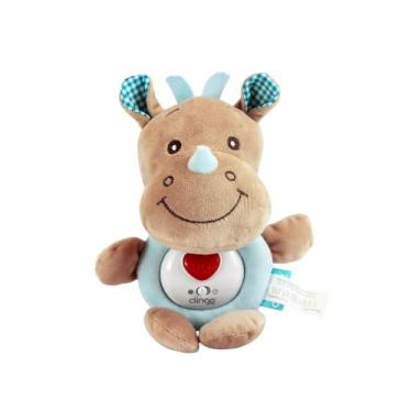 Imagem de Brinquedo de Pelúcia Rinoceronte Musical – Sons Calmantes e Luz Aconchegante