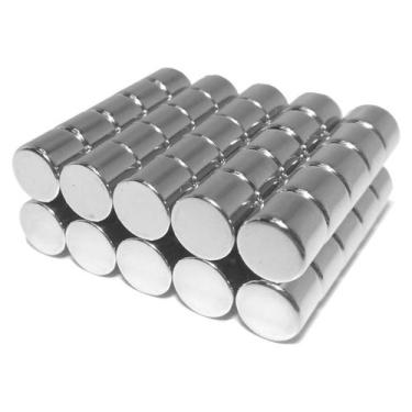 Imagem de Imãs De Neodímio 10mm X 8mm - 50peças / Super Forte - Fácil Negócio Im