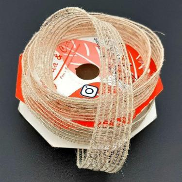 Imagem de Rolos Fita De Juta Bege Decoração Natalina 10mm 20m Kit 8pçs