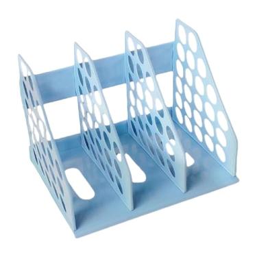 Imagem de KAIYUEMAOYI Organizador de Documentos, Organizador de Livros, Porta-arquivos, Organizador de Mesa Multifuncional, Porta-revistas, Organizador de Mesa para Livros, Azul