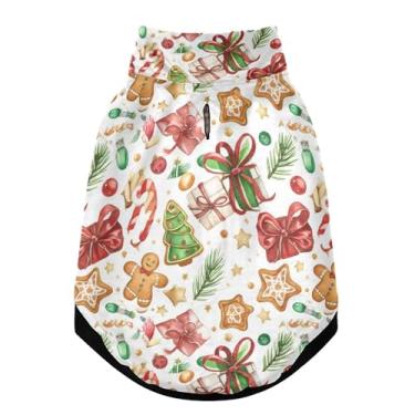 Imagem de SEHANY Casaco de Natal de gengibre para cães pequenos, super quente, à prova de vento, jaqueta de inverno, macia, aconchegante para animais de estimação, moletom para clima frio na neve com furo na