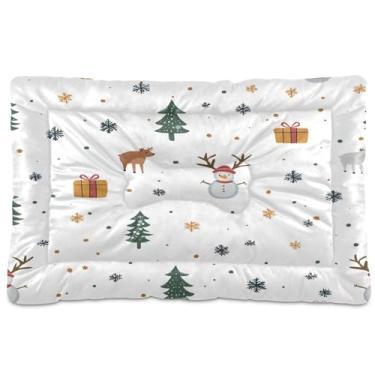 Imagem de Blueangle Cama de árvore de Natal ultra macia e calmante para cães pequenos, cama retangular confortável para animais de estimação, 24 x 18 polegadas (869)