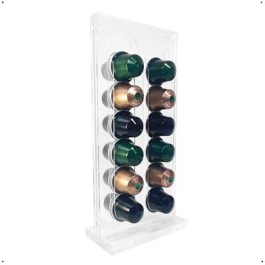 Imagem de Suporte Nespresso Acrílico Luxo 24 Cápsulas - Organizador Dupla Face Transparente, Design Moderno e Resistente