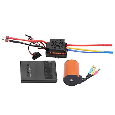 Imagem de CUOFYUNL À prova d'água 3650 3100KV Motor Brushless 60A ESC Conjunto de combinação de cartão de programação para carro RC 1/8 1/10
