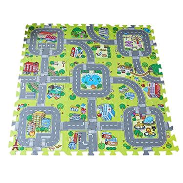 Imagem de Tapete de Jogo Tráfego Puzzle Lajes Espuma Entrelaçadas Educativo Conjunto Estrada e para Crianças Interativo Aprendizagem Bebês