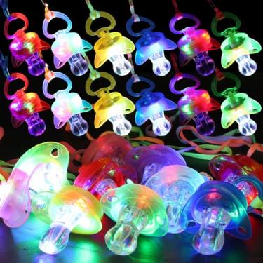 Imagem de U-MOJOK 36 Pieces Light up Necklace Glow Pacifiers Glow in The Dark Flashing Pacifier Rave for Christmas New Year Concert Birthday Party Favors