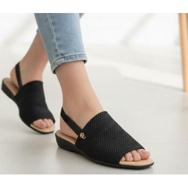 Imagem de Sandalia Ortopedica Modare Feminina Knit Dry Tech Conforto, Preto, 36