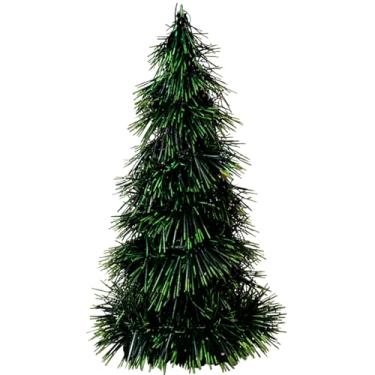 Imagem de Decoração de Natal Mini Arvore pra Vila Natalina Pinheiro Verde 27cm Mesa Estante e Casa