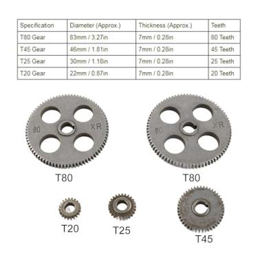 Imagem de Akozon Kit de Substituição de Engrenagem de Torno de 5 Unidades - T80, T45, T25, T20 Mini Conjunto de Engrenagens para Máquinas de Corte de Metal - Acessórios de Desempenho Confiáveis ​​e Precisos