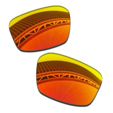 Imagem de LenzProse Lentes de reposição polarizadas de 1,5 mm para óculos de sol Oakley Siphon OO9429 64 mm, antiarranhões | Ajuste perfeito, Vermelho fogo polarizado - 1,5 mm, 64mm