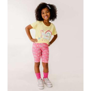 Imagem de Bermuda Infantil Ciclista Arco-Íris Marisa Tam 4 a 10-25169, 6, Rosa
