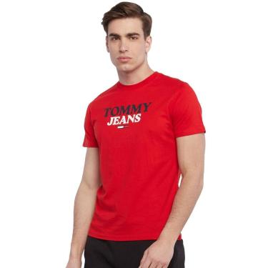 Imagem de Camiseta Tommy Jeans Masculina Center Entry Graphic Vermelha-Masculino