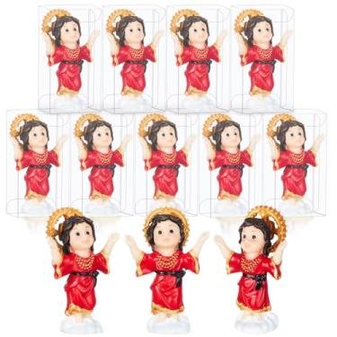 Imagem de Taiyin Resina de Bautizo lembrancinhas de festa pequenas lembranças de batismo lembrança religiosa para convidados festas religiosas (16 peças, estátuas de Jesus)