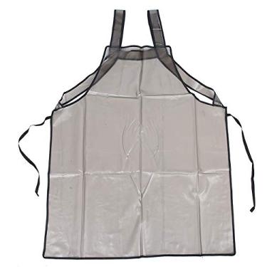 Imagem de CUOFYUNL Avental de cabeleireiro à prova d'água para barbearia, salão de cabeleireiro, tingimento de cabelo, vestido de capa (Preta)