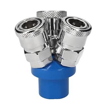 Imagem de Divisor de Mangueira Ar Conexão Rápida 3 Vias Acoplador Bloco Manifold Compressor Tipo C Trava Automática