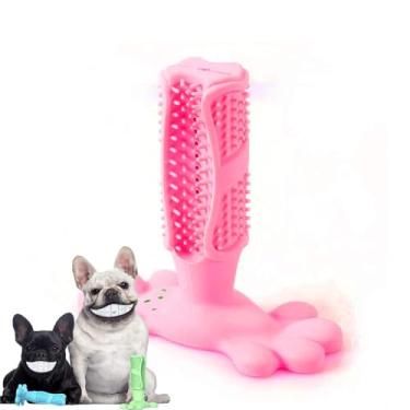 Imagem de de Escova Dentes para Cães Brinquedos Limpeza Cuidado Bucal e Dental Pets Borracha Natural Morder com Cristas Elevadas Remoção Tartaro Placa Hálito Fresco Seguro as Gengivas