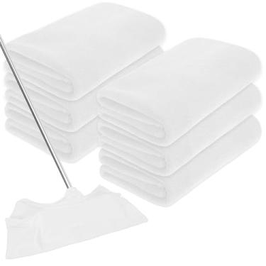 Imagem de Anmrept 6 peças de pano de limpeza de microfibra extra grande toalhas de microfibra reutilizáveis toalha de limpeza lavável grossa para casa, escritório, janelas, pisos e carros, 76 x 50 cm (branco)