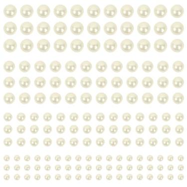 Imagem de 2000 peças adesivos de contas autoadesivas adesivos de pérola para cabelo, rosto, maquiagem, olhos unhas artesanato 3 mm, 4 mm, 5 mm, 6 mm (off-branco)