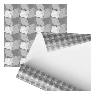 Imagem de papel de parede Geométrico Decorativo 3D, Padrão Hexagonal, Cinza e Branco, 2,80 Design Moderno para Parede