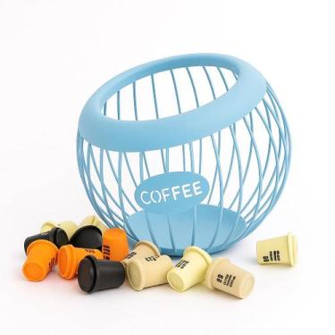 Imagem de Porta Cápsulas de Café Redondo Aramado 18x20,5cm Ø - azul - Clink