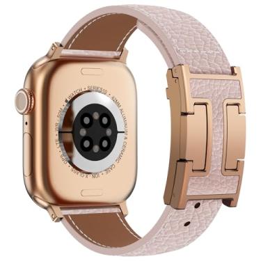 Imagem de CHANCHY Pulseira magnética de couro compatível com Apple Watch Ultra SE3 séries 11/10/9/8/7/6/5/4/3/2/1 de 40 mm, 38 mm, 41 mm, 42 mm, 44 mm, 45 mm, 46 mm, 40 mm, 40 mm, 41 mm, 41 mm, 41 mm, 41 mm, 41