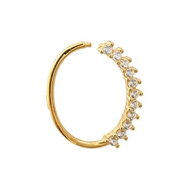 Imagem de Piercing Daith Helix Cartilagem Ouro 18k Argola Zircônias