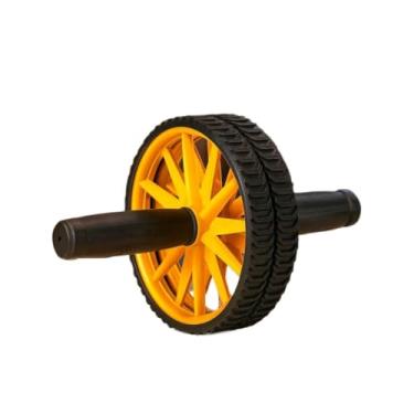 Imagem de Suporte de roda de barriga dupla treino funcional abdominais e ginásios home health start(Amarelo)