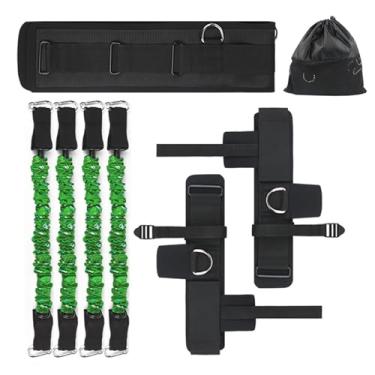 Imagem de Conjunto de fitas força para pernas Vertical Jump Trainer treinamento basquete futebol e vôlei - Desenvolva potência explosiva melhore a agilidade Corda elástica ajustável todos os níveis TPE boxe cor