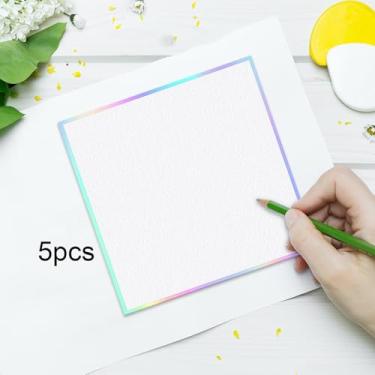 Imagem de Fiocias Conjunto de 5 Pranchas Shikishi em Papel Washi para Artesanato, Desenho de Anime, Assinaturas e Caligrafia, 12cmx12cm