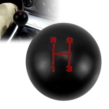 Imagem de RYANSTAR RACING Botão de mudança de marcha de 3 velocidades de alumínio, preto com padrão vermelho, manípulo de câmbio de rosca 5/40.6 cm-24, compatível com transmissão manual clássica T90 T14 T15