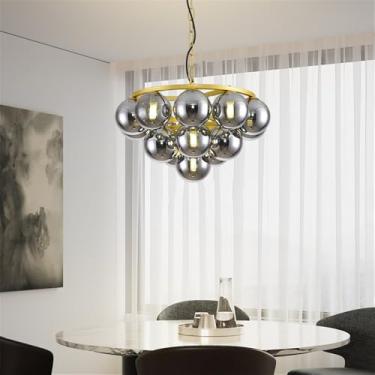 Imagem de OUFULA Lustre Moderno LED Moda Arte Sala de Estar Restaurante Quarto Villa Hotel Balcão Escadas Café Bar Lâmpada Pendente (F B D44CM)