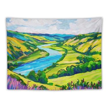 Imagem de Cacto rosa do deserto com bola de discoteca tapeçaria de parede retrô decoração ocidental arte caprichosa para sala de estar quarto dormitório brincalhão boho pendurado acento vibrante cena ao ar