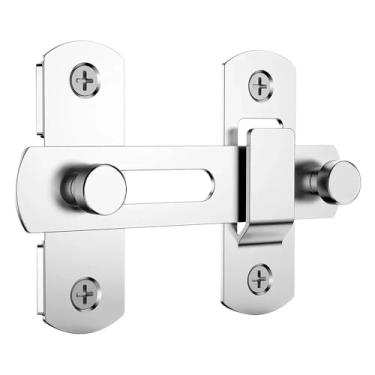 Imagem de Fechaduras de porta de janela de aço inoxidável, fechaduras de corrente de porta de janela, kits de fácil instalação, ferragens domésticas para janelas, portas, geladeiras, armários, cercas, portas